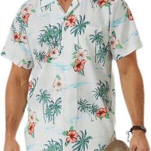 Sz 2XL Men's Retro Vintage Bowling Shirt with Pocket Casual Summer X003BH32NR